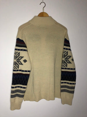 Vintage Half-Zip Wollsweater (L)