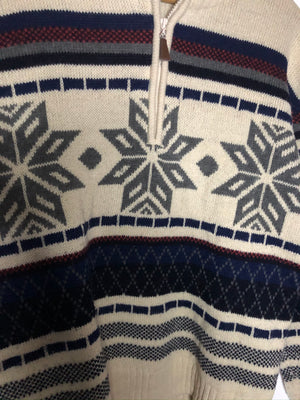 Vintage Half-Zip Wollsweater (L)