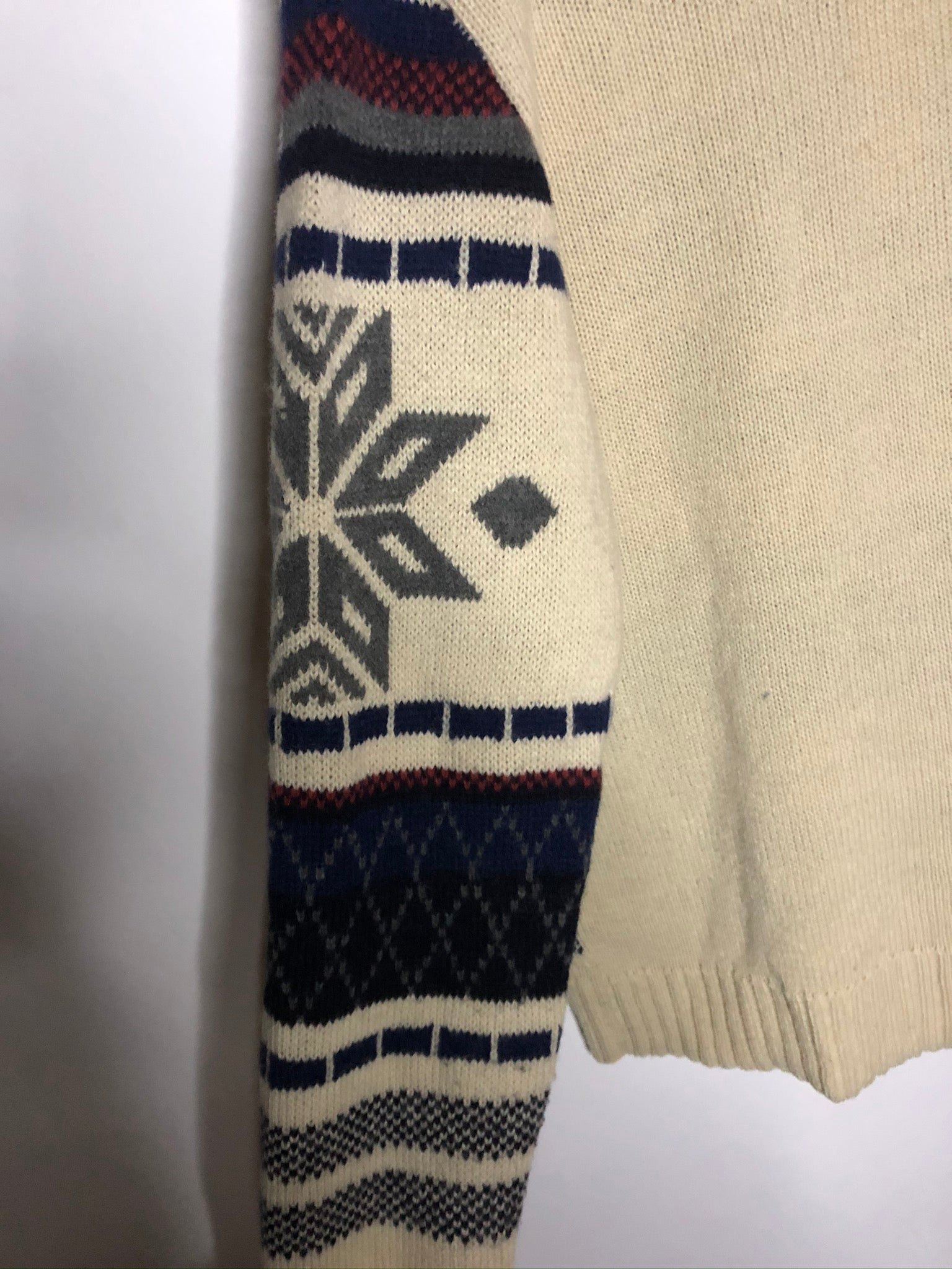 Vintage Half-Zip Wollsweater (L)