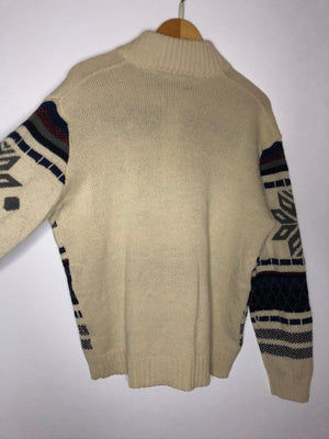 Vintage Half-Zip Wollsweater (L)