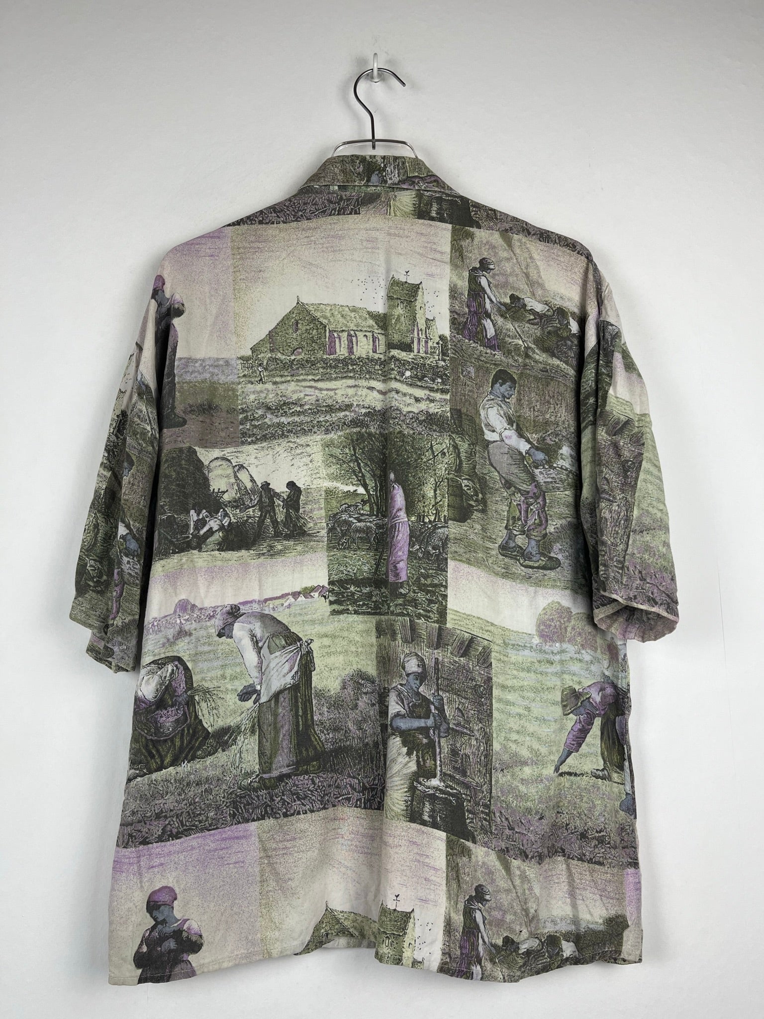 Vintage Crazy Pattern Polo Shirt (L)