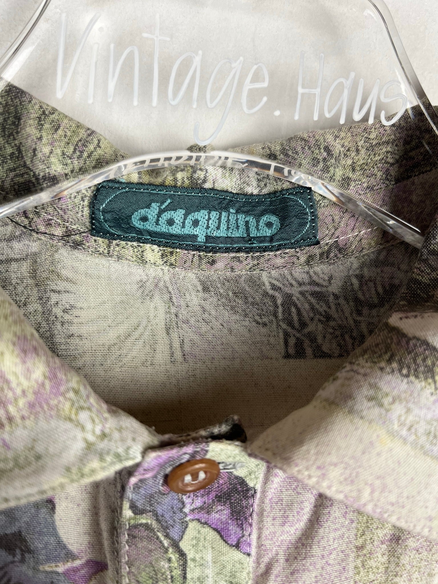 Vintage Crazy Pattern Polo Shirt (L)