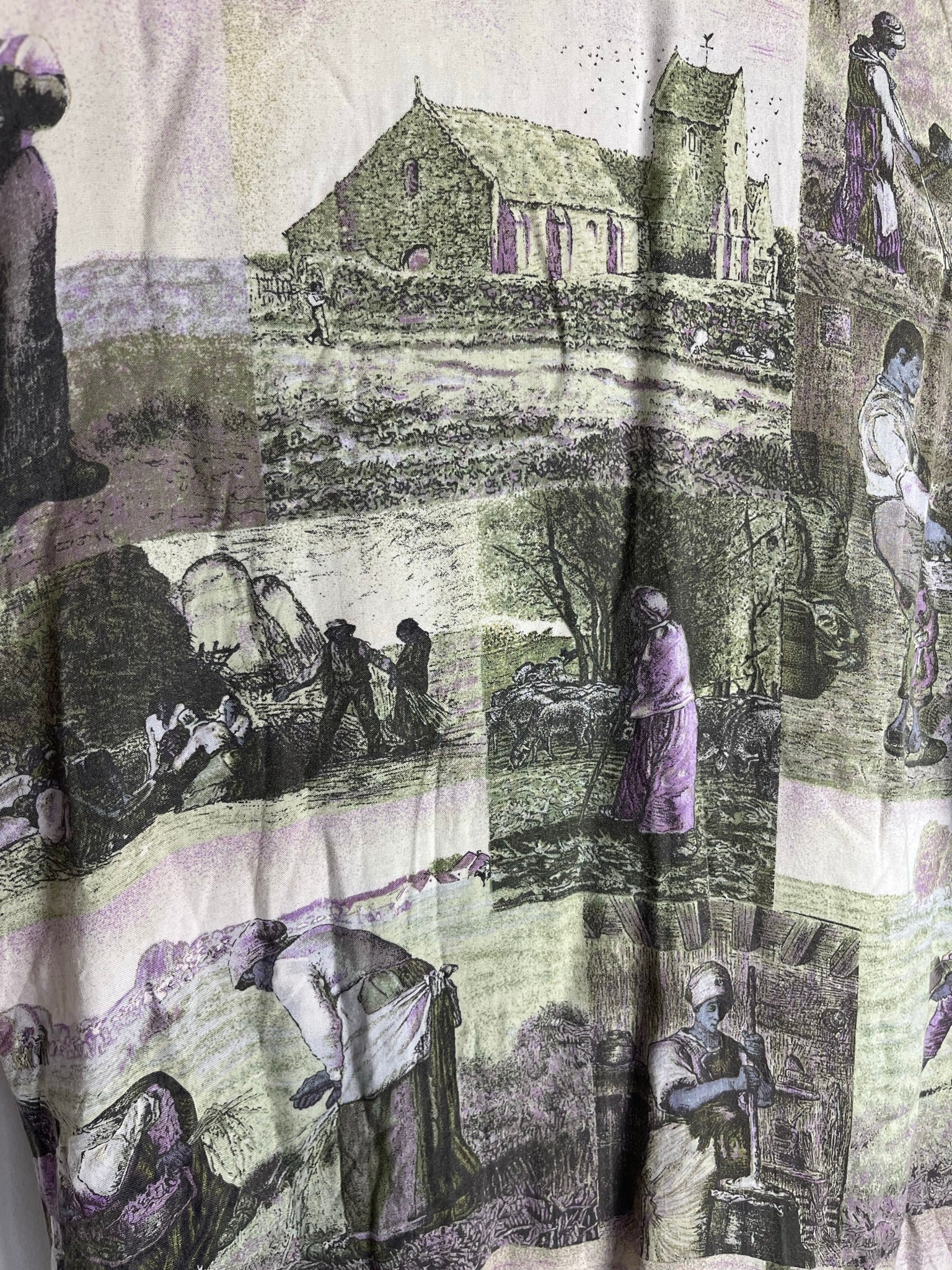 Vintage Crazy Pattern Polo Shirt (L)