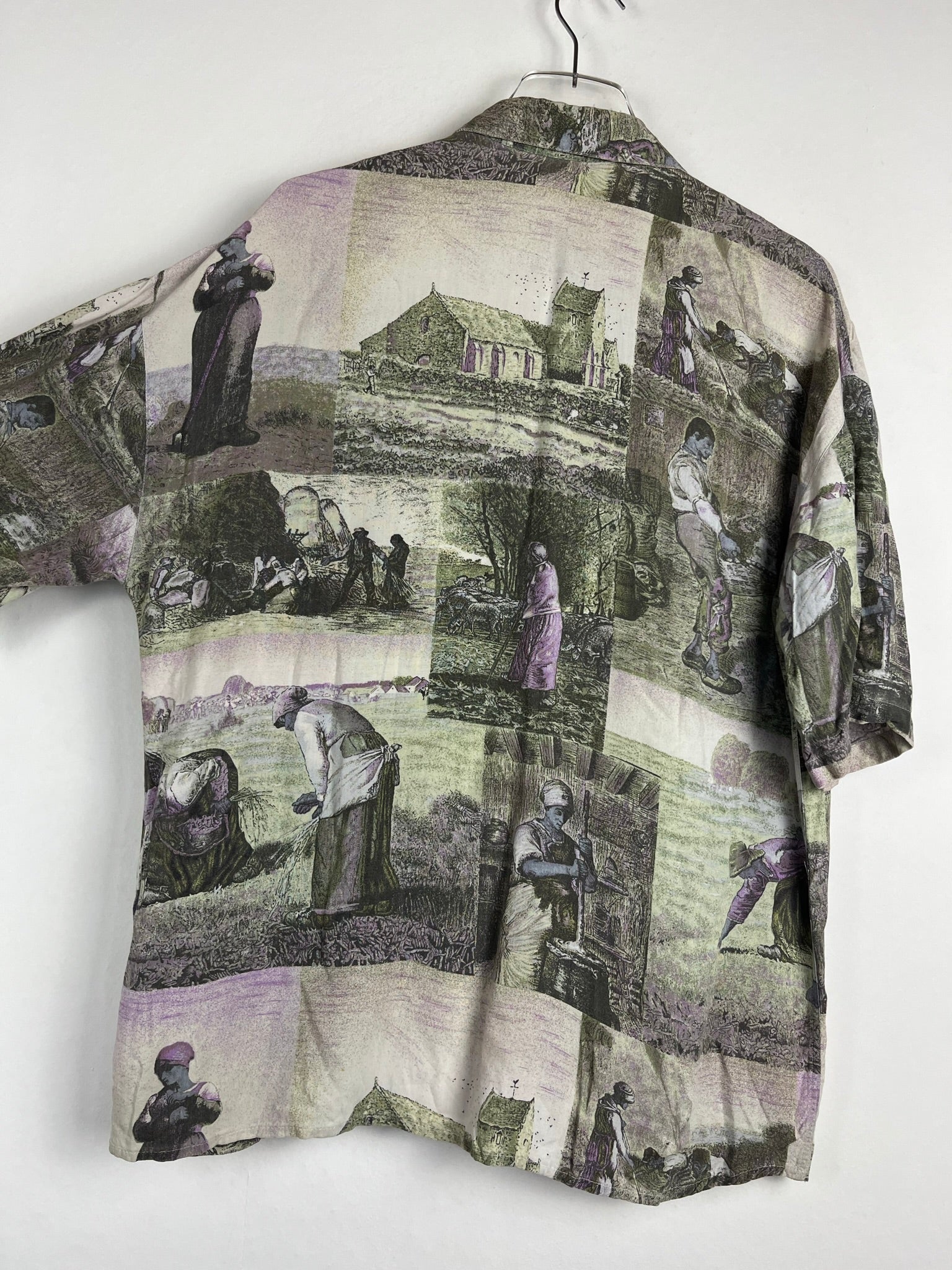Vintage Crazy Pattern Polo Shirt (L)