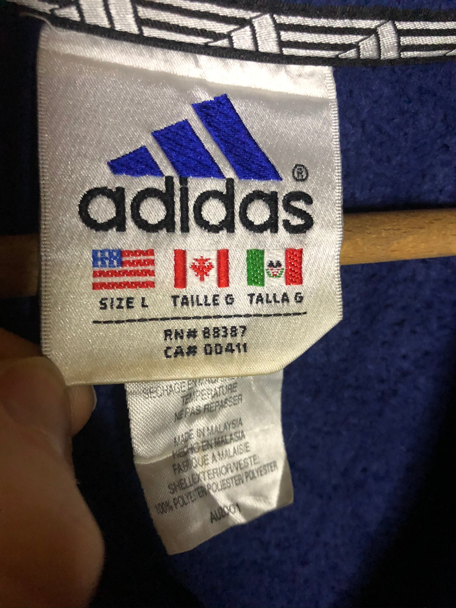 Vintage Adidas Fleece Sweatshirtjacke (L)