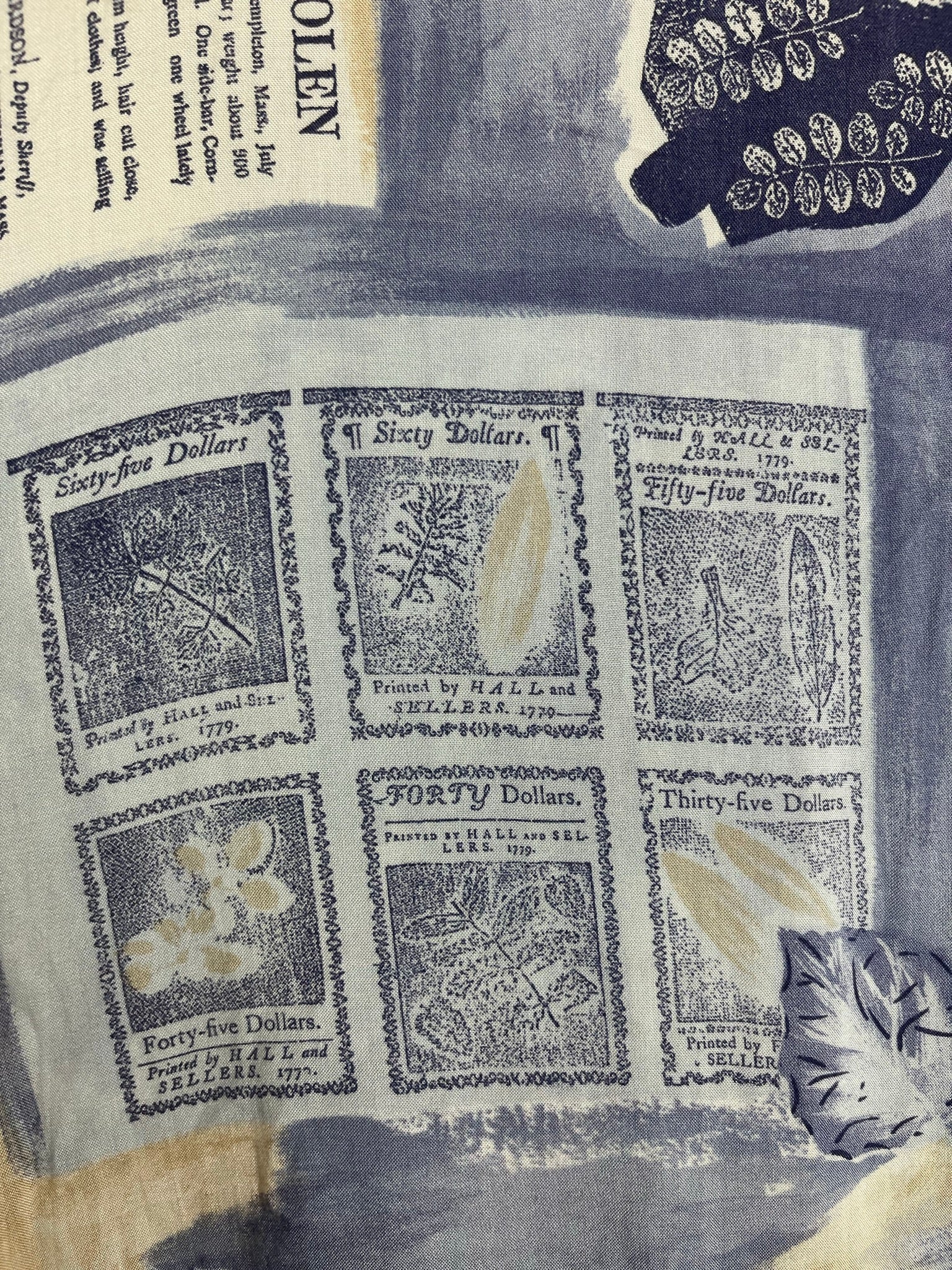 Vintage Crazy Pattern Hemd mit Schulterpolster (S)