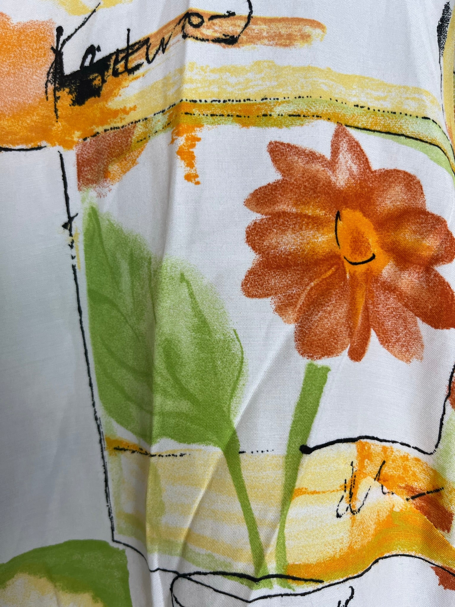 Vintage Crazy Pattern Hemd mit Schulterpolster (L)