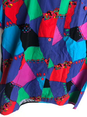 Vintage Crazy Pattern Hemd (S)