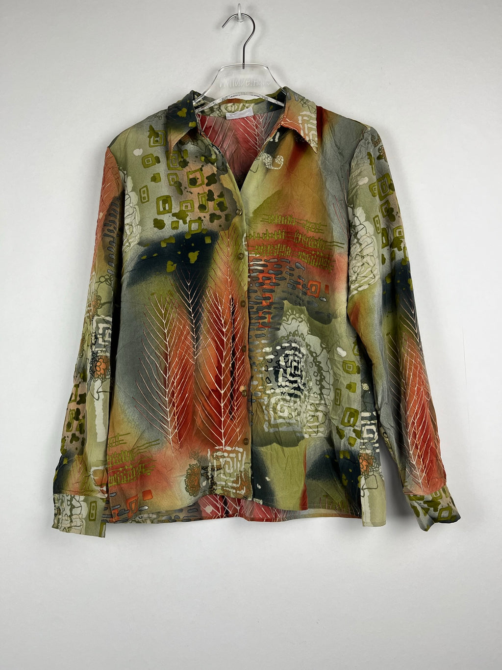 Vintage Bluse mit Schulterpolster (L)